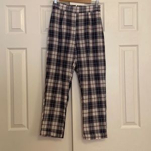 Blue White Plaid Pants